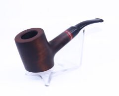 Pipsan Poker Kırmızı Bilezik 9mm Filtreli Çift Ağızlıklı Pipo - Kahverengi