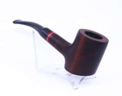 Pipsan Poker Kırmızı Bilezik 9mm Filtreli Çift Ağızlıklı Pipo - Kahverengi