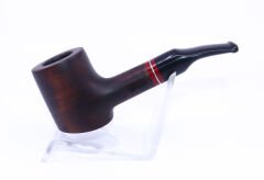 Pipsan Poker Kırmızı Bilezik 9mm Filtreli Çift Ağızlıklı Pipo - Kahverengi