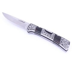 Reçine Kabzeli Kaplan İşlemeli Katlanabilir Çakı A3159-B