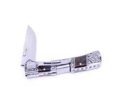 Reçine Kabzeli Kaplan İşlemeli Katlanabilir Çakı A3159-B