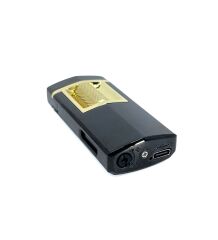 Zenit Lüks Metal Çakmak - USB Şarjlı & Elektronik Ateşleme - Füme Altın