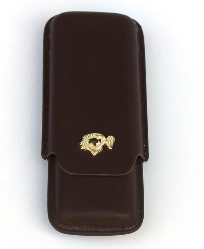 Cohiba Kahverengi Deri Puro Kılıfı İkili / Seyahat Humidoru