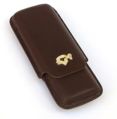 Cohiba Kahverengi Deri Puro Kılıfı İkili / Seyahat Humidoru