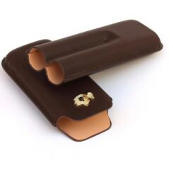 Cohiba Kahverengi Deri Puro Kılıfı İkili / Seyahat Humidoru