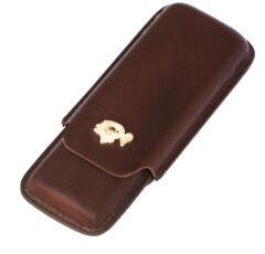 Cohiba Kahverengi Deri Puro Kılıfı İkili / Seyahat Humidoru