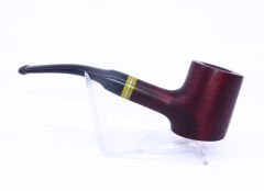 Pipsan Poker Sarı Bilezik 9mm Filtreli Çift Ağızlıklı Pipo - Vişne