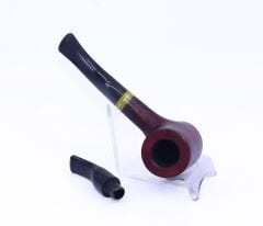 Pipsan Poker Sarı Bilezik 9mm Filtreli Çift Ağızlıklı Pipo - Vişne