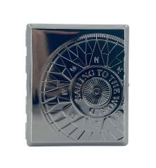 Sailing To The World Antik Pusula İşlemeli Tabaka - Füme