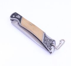 Kurt İşlemeli Ahşap Kabze Katlanabilir Çakı MA140-C