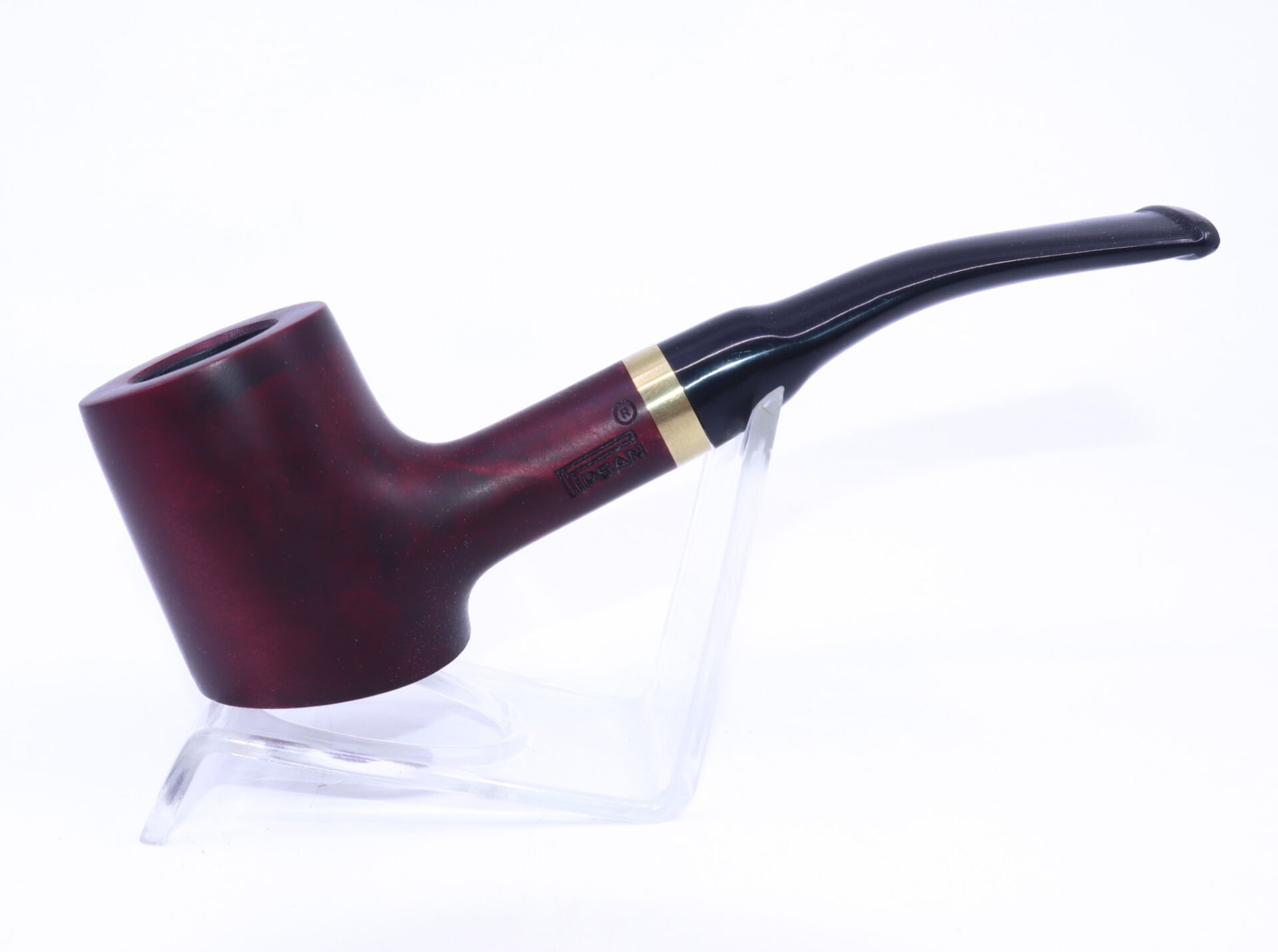 Pipsan Poker Altın Renk Bilezik 9mm Filtreli Çift Ağızlıklı Pipo - Vişne