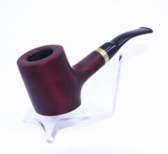 Pipsan Poker Altın Renk Bilezik 9mm Filtreli Çift Ağızlıklı Pipo - Vişne