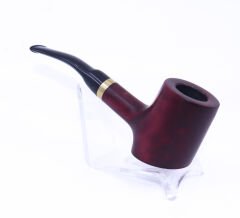 Pipsan Poker Altın Renk Bilezik 9mm Filtreli Çift Ağızlıklı Pipo - Vişne