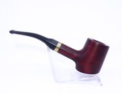 Pipsan Poker Altın Renk Bilezik 9mm Filtreli Çift Ağızlıklı Pipo - Vişne