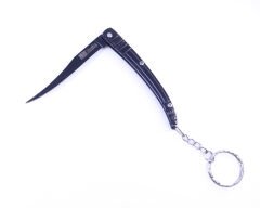 İnce Kıl Çakı - Metal Siyah Sap - Siyah Bıçak