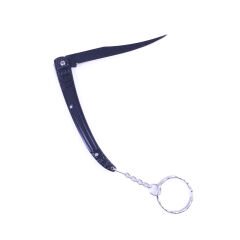 İnce Kıl Çakı - Metal Siyah Sap - Siyah Bıçak