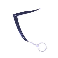 İnce Kıl Çakı - Metal Siyah Sap - Siyah Bıçak