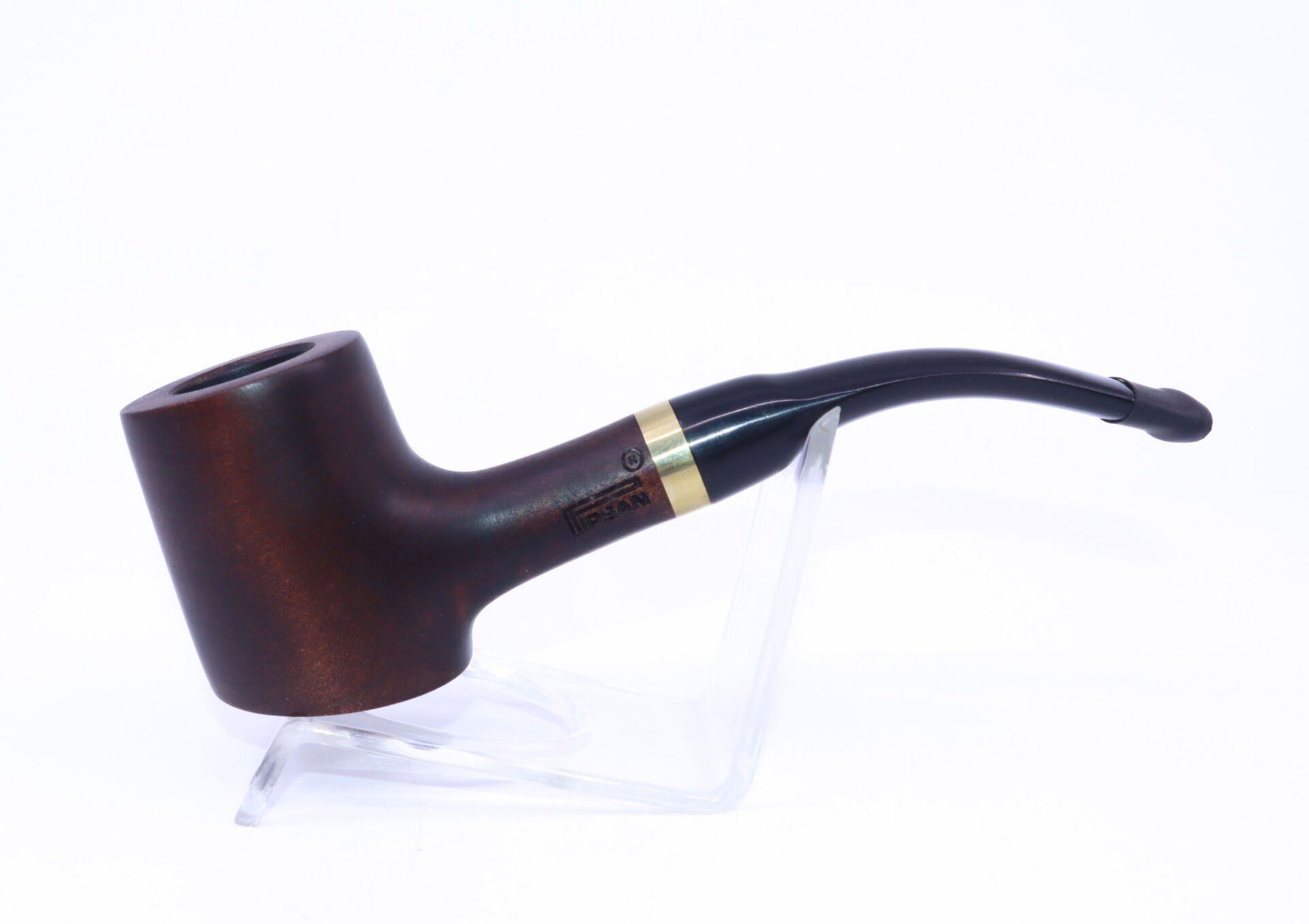 Pipsan Poker Altın Renk Bilezik 9mm Filtreli Çift Ağızlıklı Pipo - Kahverengi