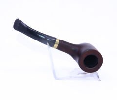 Pipsan Poker Altın Renk Bilezik 9mm Filtreli Çift Ağızlıklı Pipo - Kahverengi