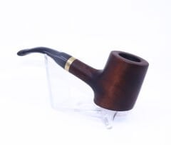 Pipsan Poker Altın Renk Bilezik 9mm Filtreli Çift Ağızlıklı Pipo - Kahverengi