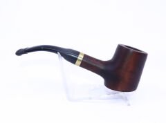 Pipsan Poker Altın Renk Bilezik 9mm Filtreli Çift Ağızlıklı Pipo - Kahverengi