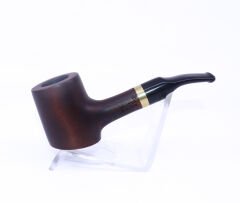 Pipsan Poker Altın Renk Bilezik 9mm Filtreli Çift Ağızlıklı Pipo - Kahverengi