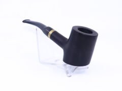 Pipsan Poker Altın Renk Bilezik 9mm Filtreli Çift Ağızlıklı Pipo - Siyah