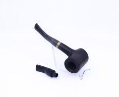 Pipsan Poker Altın Renk Bilezik 9mm Filtreli Çift Ağızlıklı Pipo - Siyah