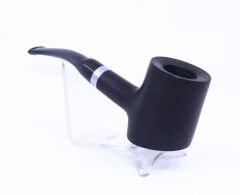 Pipsan Poker Gümüş Renk Bilezik 9mm Filtreli Çift Ağızlıklı Pipo - Siyah