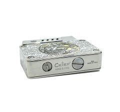 Chief King's Fire Ibelo Model Ejderha (Dragon) Kabartmalı Gümüş Renk Benzinli Çakmak - Özel Hediyelik Kutulu