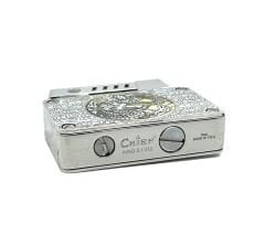 Chief King's Fire Ibelo Model Ejderha (Dragon) Kabartmalı Gümüş Renk Benzinli Çakmak - Özel Hediyelik Kutulu