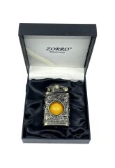 Zorro Ultimate Justice Antik Bronz Ejderha Kabartmalı Benzinli Muhtar Çakmağı - Özel Hediyelik Kutulu