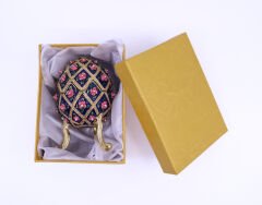 Swarowski Taşlı Yumurta Mücevher/Takı Kutusu - Mavi