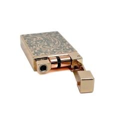 Zenit Rose Gold & Gri Floral Desenli Pürmüz Alevli Özel Seri Çakmak