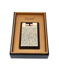 Zenit Rose Gold & Gri Floral Desenli Pürmüz Alevli Özel Seri Çakmak