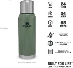 Stanley Adventure Vakumlu Termos 1 Lt - Hammertone Green