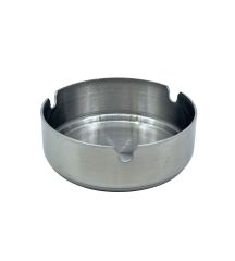 Paslanmaz Çelik Yuvarlak Metal Küllük - Lüks Fırçalanmış Tasarım 8 cm