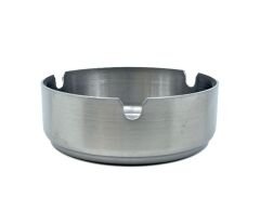 Paslanmaz Çelik Yuvarlak Metal Küllük - Lüks Fırçalanmış Tasarım 8 cm
