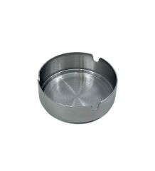 Paslanmaz Çelik Yuvarlak Metal Küllük - Lüks Fırçalanmış Tasarım 8 cm