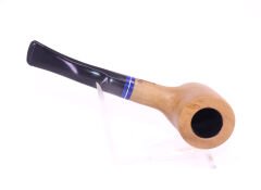 Pipsan Poker Lacivert Bilezik 9mm Filtreli Çift Ağızlıklı Pipo - Naturel