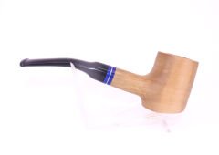 Pipsan Poker Lacivert Bilezik 9mm Filtreli Çift Ağızlıklı Pipo - Naturel