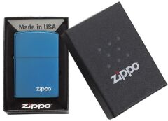 Zippo High Polish Blue Logo Çakmak