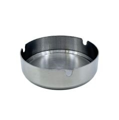 Paslanmaz Çelik Yuvarlak Metal Küllük - Lüks Fırçalanmış Tasarım 10 cm