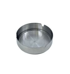 Paslanmaz Çelik Yuvarlak Metal Küllük - Lüks Fırçalanmış Tasarım 10 cm