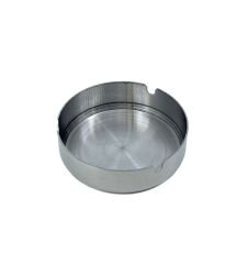 Paslanmaz Çelik Yuvarlak Metal Küllük - Lüks Fırçalanmış Tasarım 10 cm