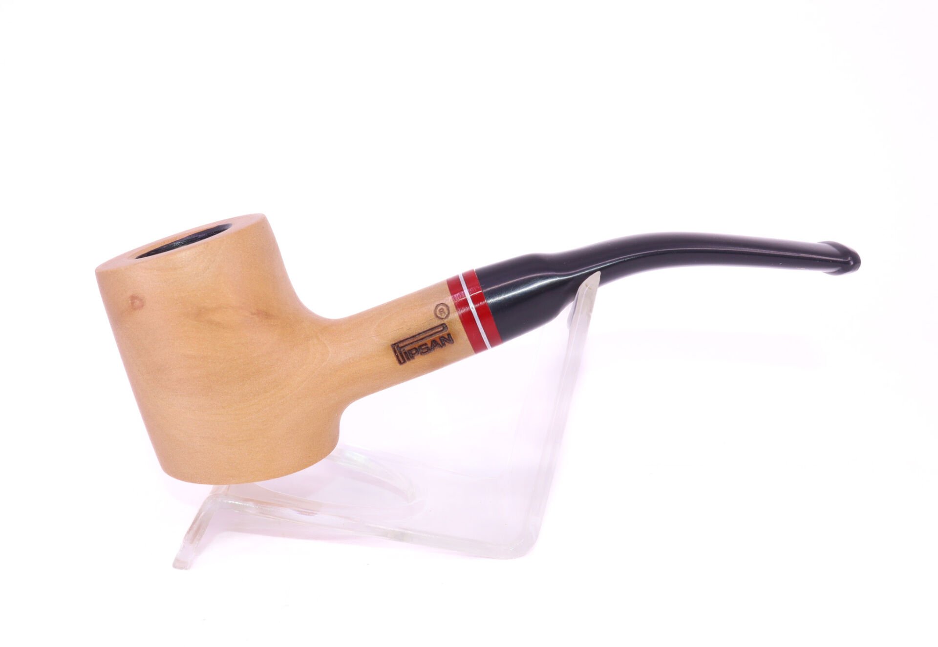 Pipsan Poker Kırmızı Bilezik 9mm Filtreli Çift Ağızlıklı Pipo - Naturel