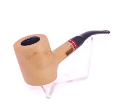 Pipsan Poker Kırmızı Bilezik 9mm Filtreli Çift Ağızlıklı Pipo - Naturel