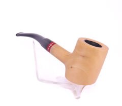 Pipsan Poker Kırmızı Bilezik 9mm Filtreli Çift Ağızlıklı Pipo - Naturel