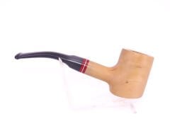 Pipsan Poker Kırmızı Bilezik 9mm Filtreli Çift Ağızlıklı Pipo - Naturel