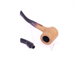 Pipsan Poker Kırmızı Bilezik 9mm Filtreli Çift Ağızlıklı Pipo - Naturel